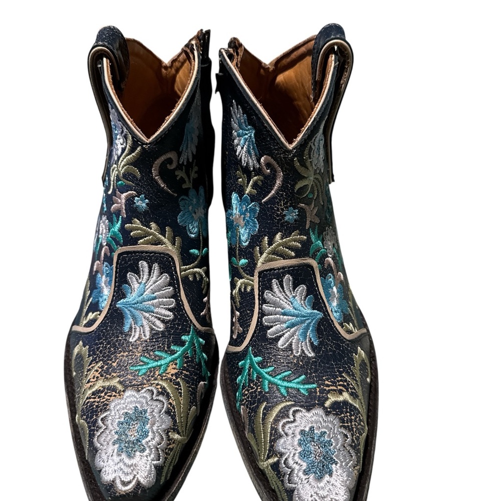 Old Gringo “Yippee Ki Yay” Floral Embroidered Ankle Boots - Picture 2 of 6